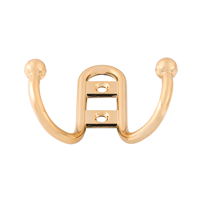 7779 Bright Gold Bright Chrome Double Hook Coat Hook